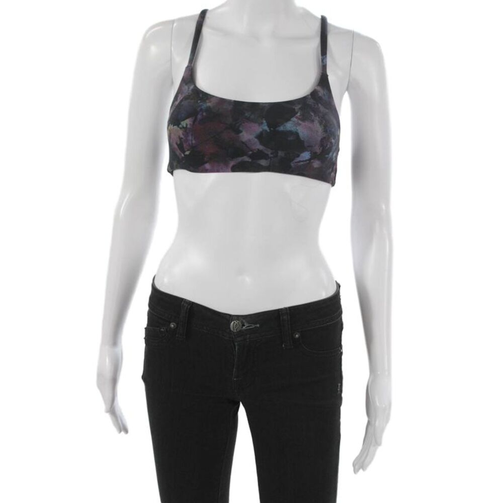 Lululemon Womens Watercolor Abstract Print Sports Bra Multi Colored Size 2
